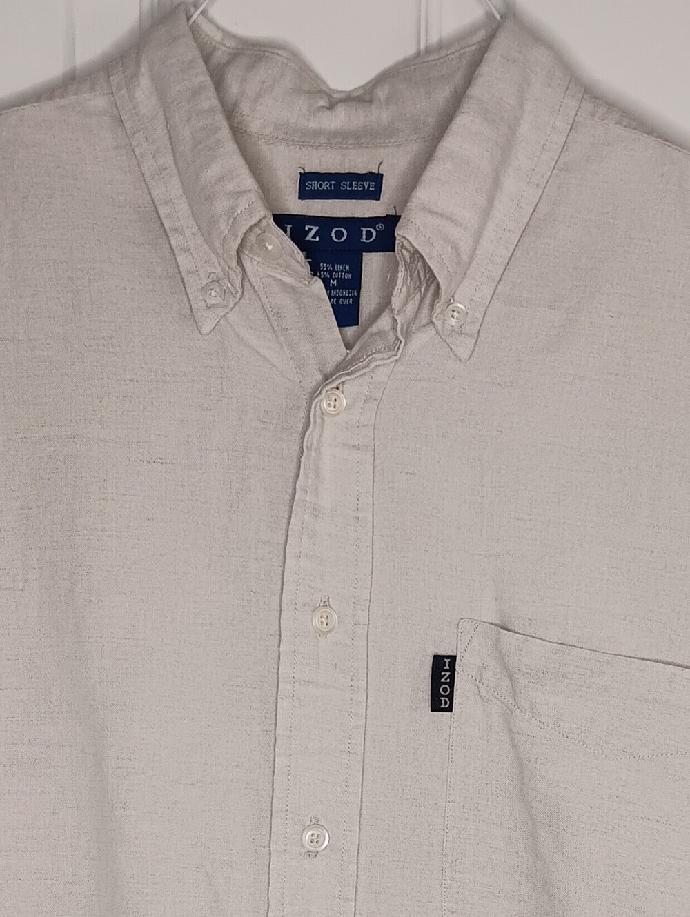 Izod Men’s Short Sleeve Linen Button-Down Shirt. Beach Wedding Ready!
